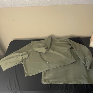 Olive Green Hoodie and Skirt Set